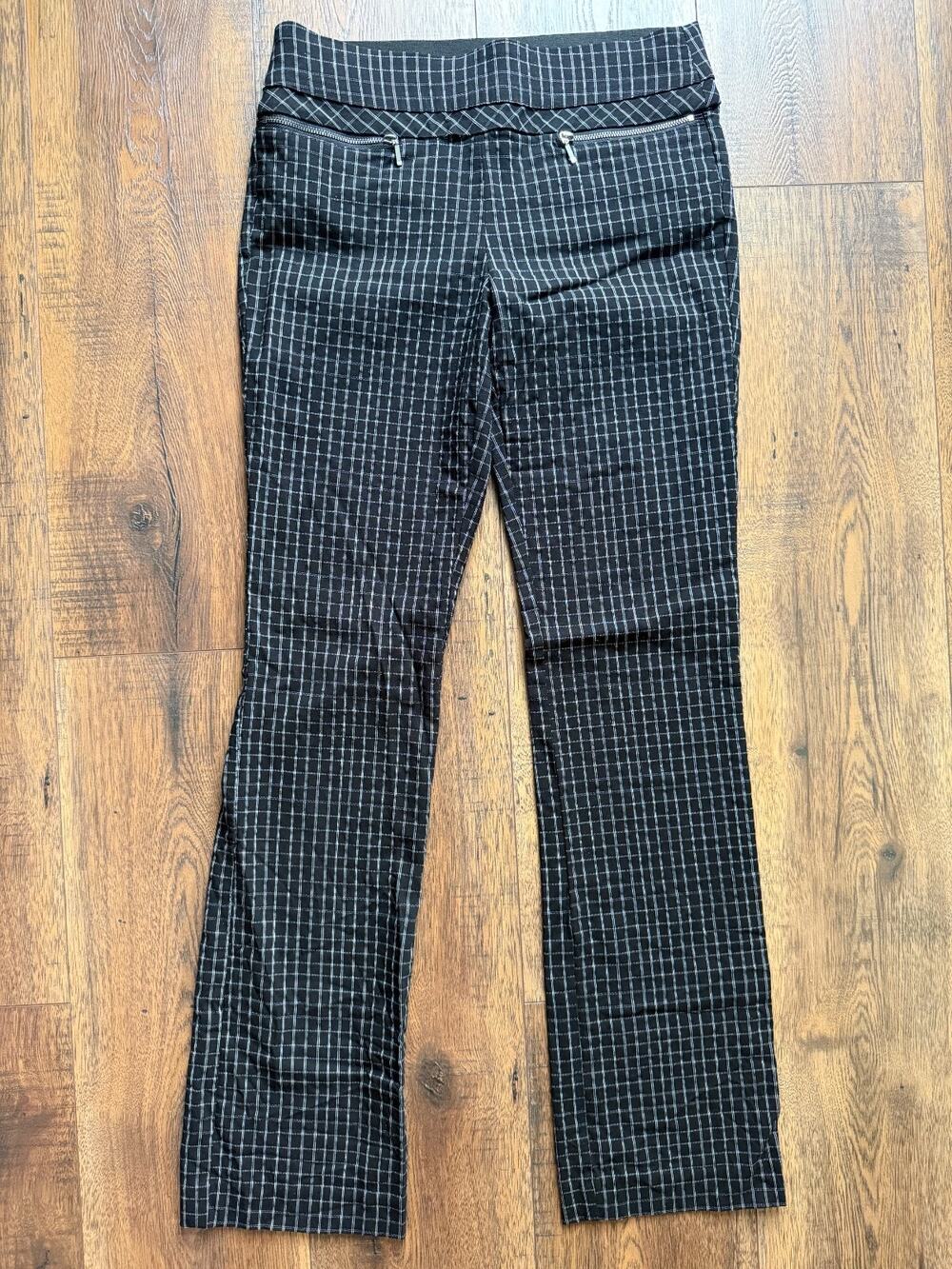 Mallgoth Alt Black Windowpane Plaid Violets & Roses Pants Size 4